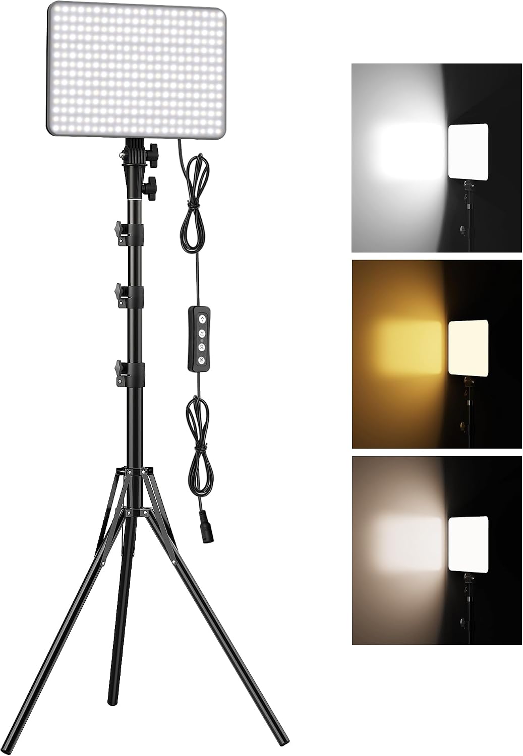 Anautin 30W 1-Pack 3700Lux Upgraded Photography Lighting Kit, LED Video Lighting for Video Recording, Studio Lights