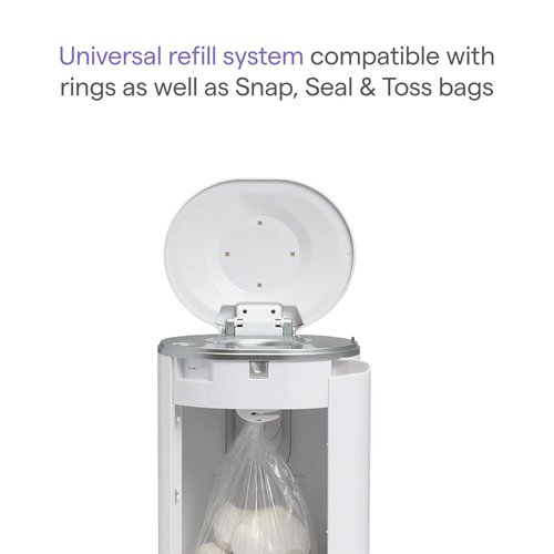 Munchkin® UV Diaper Pail - Superior Odor Control with 1 UV Snap, Seal & Toss™ Bag & Refill Ring