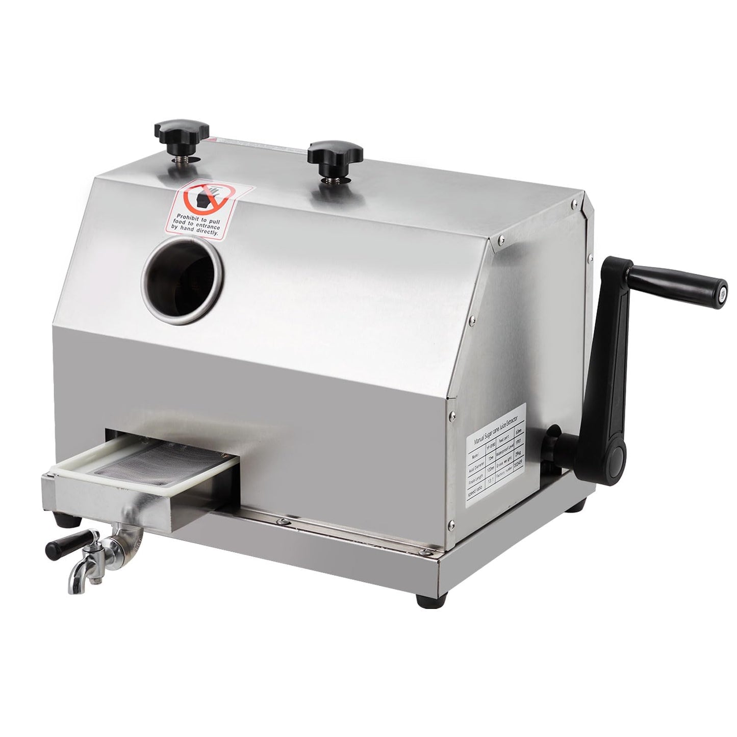 Manual Sugar Cane Juicer Machine, Commercial 110LBS/H High Output Sugar Cane Press, Sugarcane Juicer, 3 Stainless Steel Rollers, 2.4Inch Large Feeding Chute,Home&Commercial Extractor Squeezer