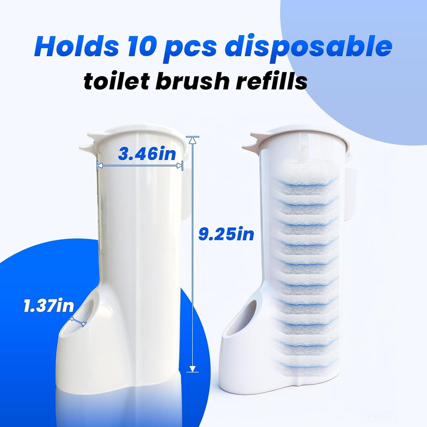 Skiennix Toilet Wand Caddy Holder - Disposable Brush Kit for Easy Toilet Cleaning | Wall Mounted Storage