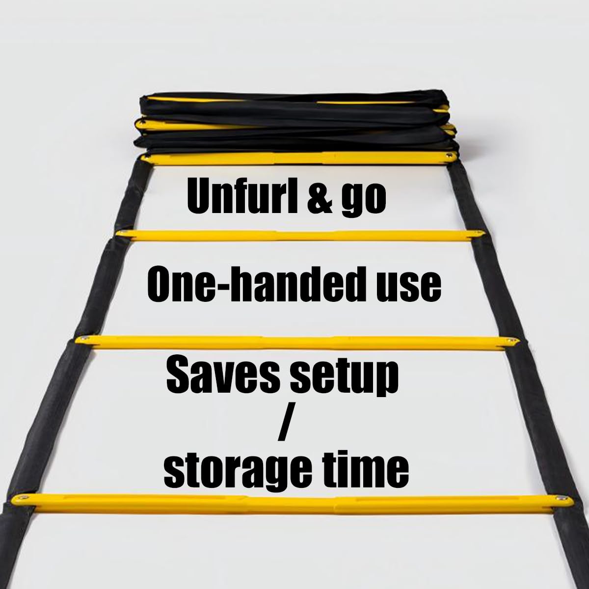 Tangle-Free Agility Ladder Speed Training Equipment - 2lbs Heavy Duty Design with 12 Fixed Rungs - 18ft Connectable Quick Setup Footwork Drill Gear for Soccer, Football, Boxing (Storage Bag Included)