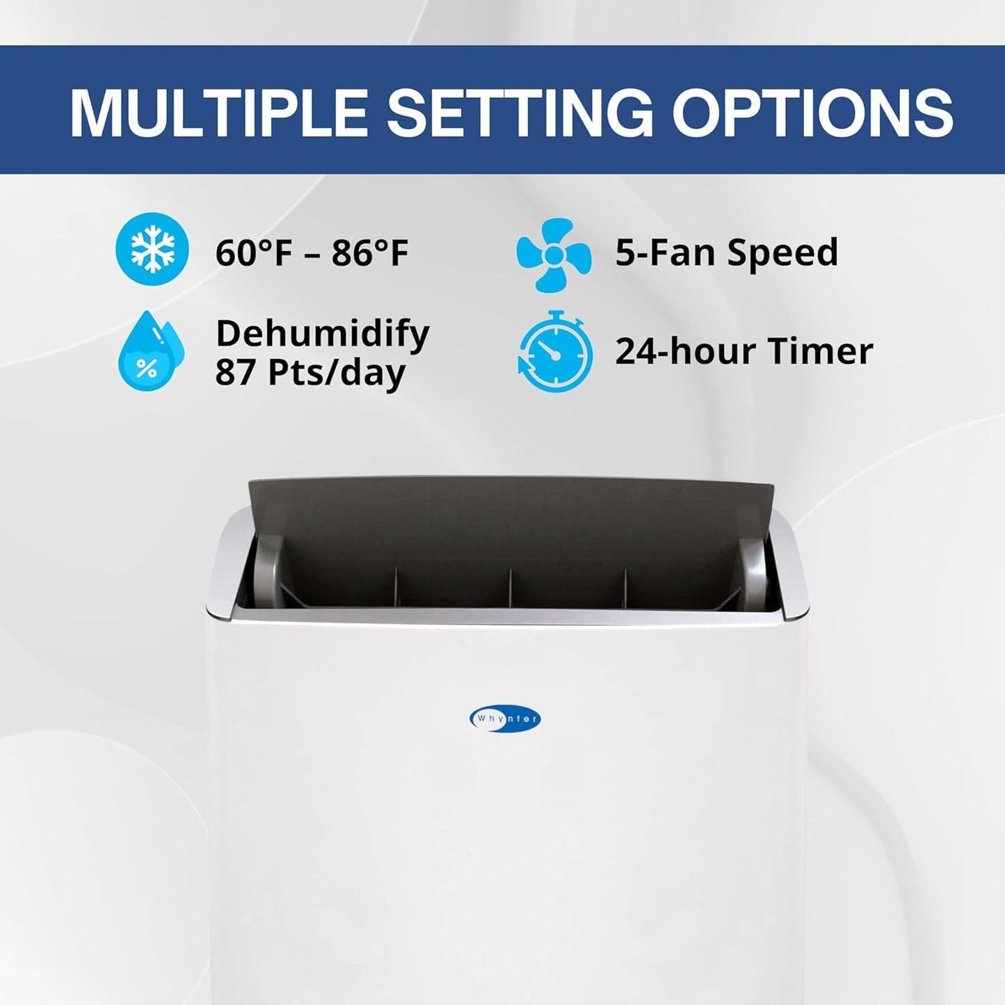 Whynter ARC-1230WNH 14,000 BTU (12,000 BTU SACC) NEX Inverter Dual Hose Cooling Portable Air Conditioner, Heater, Dehumidifier, and Fan with Smart Wi-Fi, Up to 600 sq ft in White