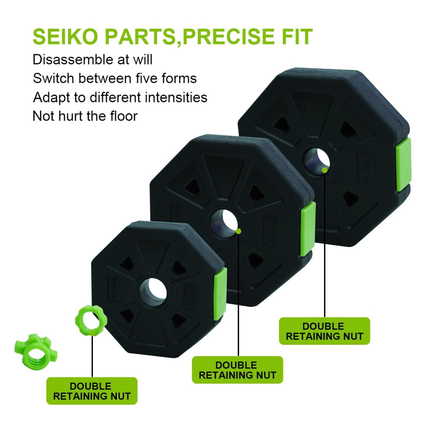 44 Lb Adjustable Dumbbell Weight Set, Free Weights Dumbbells Set for Home Gym,Iron Handle Grip,Octagon