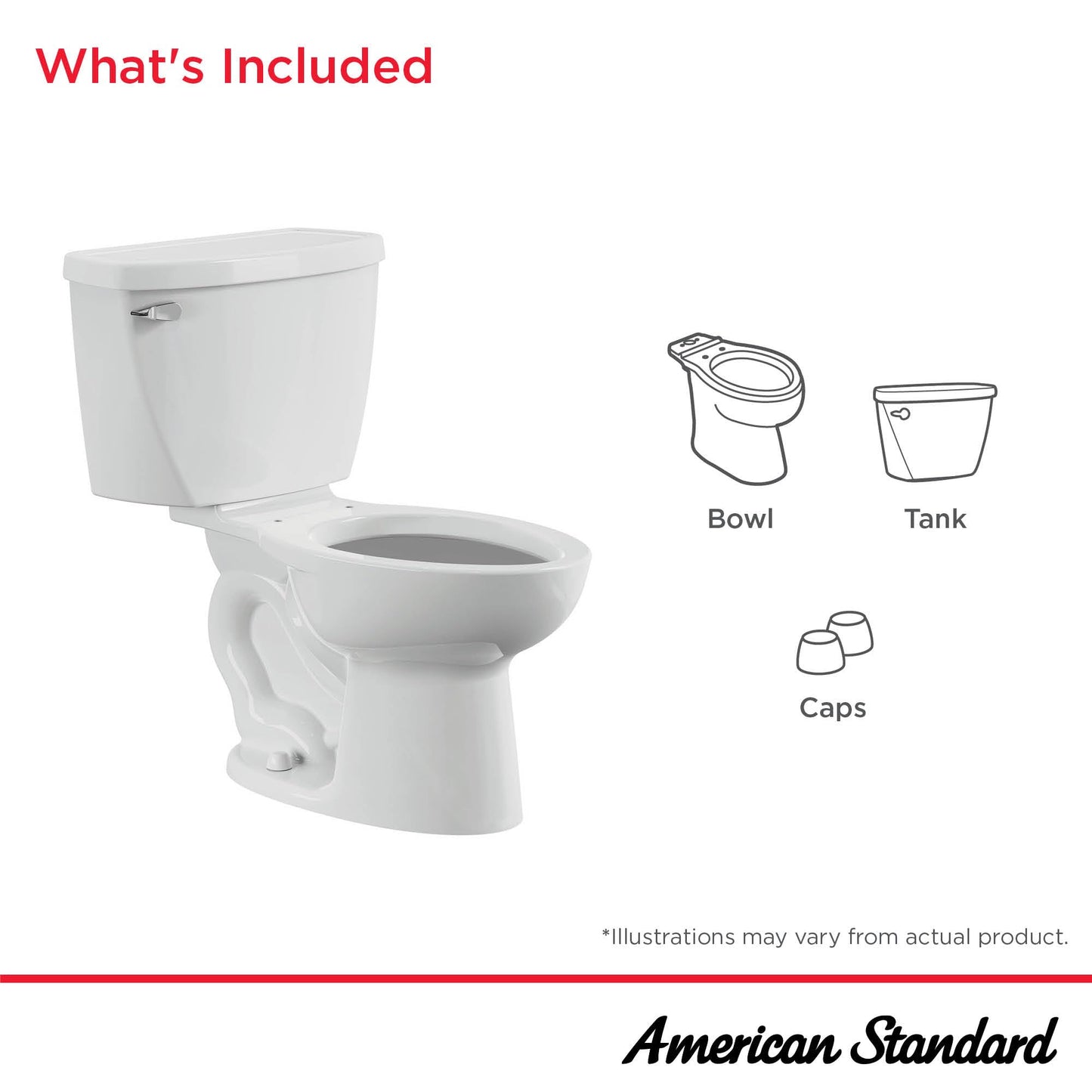 American Standard 2462016.020 Cadet Two-Piece Pressure Assist with 12-in Rough-In Toilet, Elongated Front, 1.6 GPF