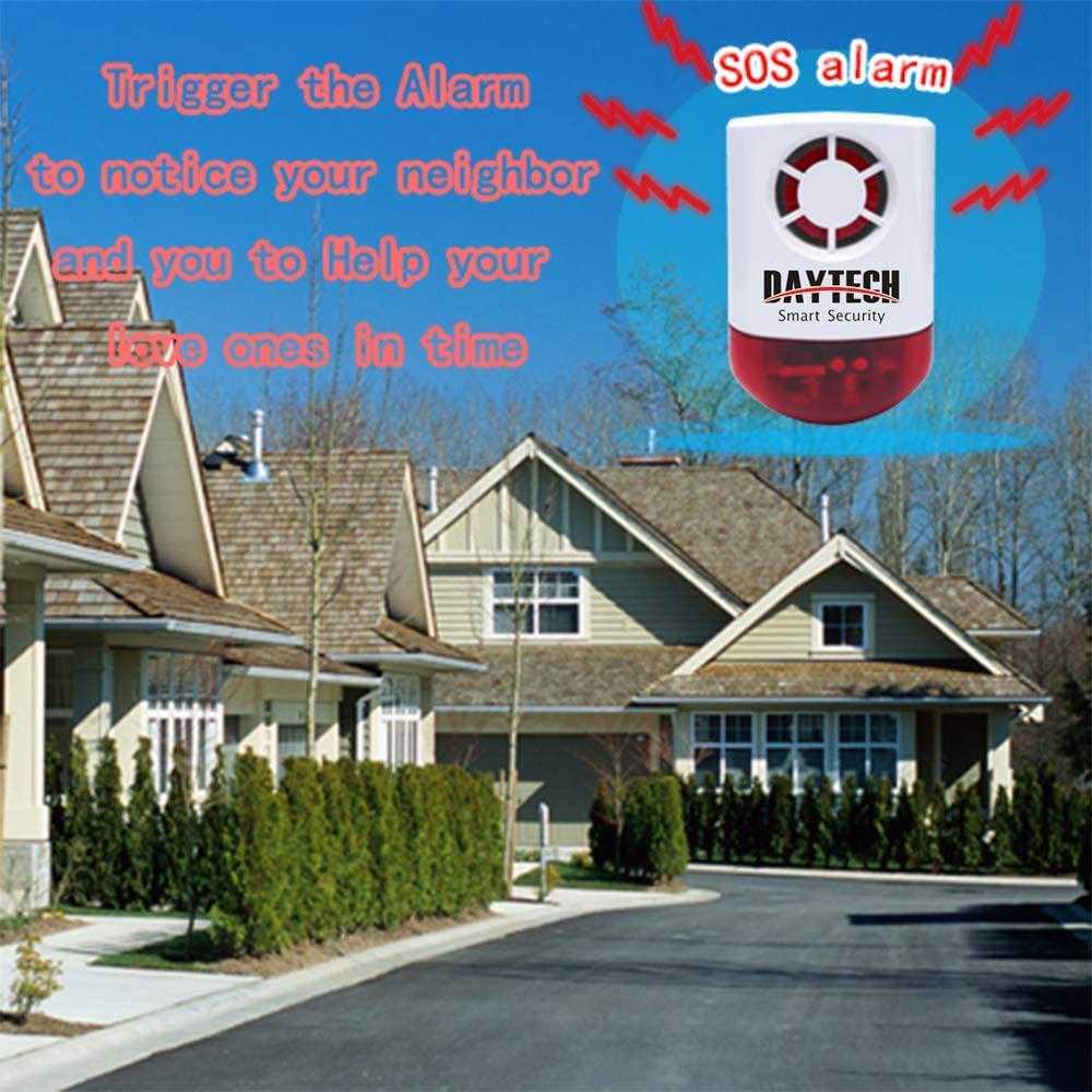 Daytech Strobe Siren Alarm Home Caring Loud Outdoor SOS Alert System