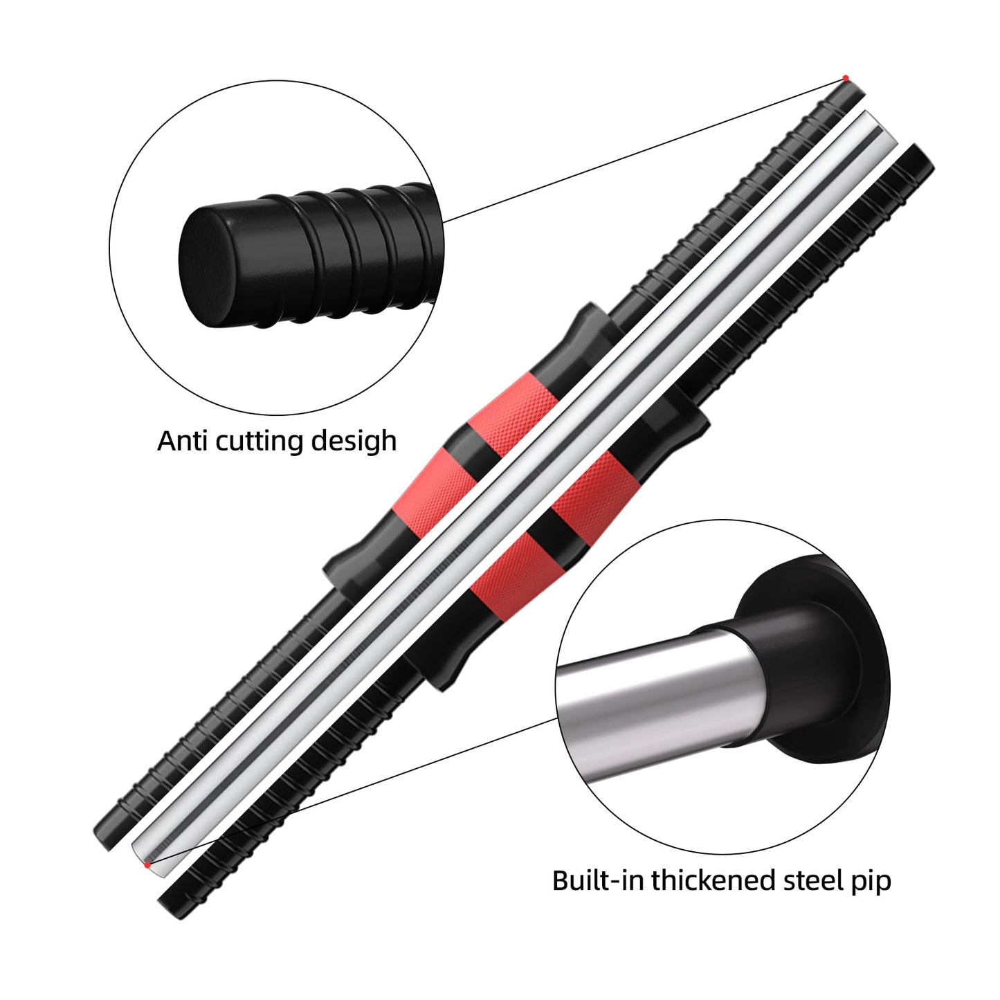 Dumbbell Handle Set, Dumbbell Bars 13.8in (35 cm), Suitable for 1 inch Wide Weight Plates, Home Gym Strength Training Accessories,Dumbbells Set Suitable for 20/30 Pounds