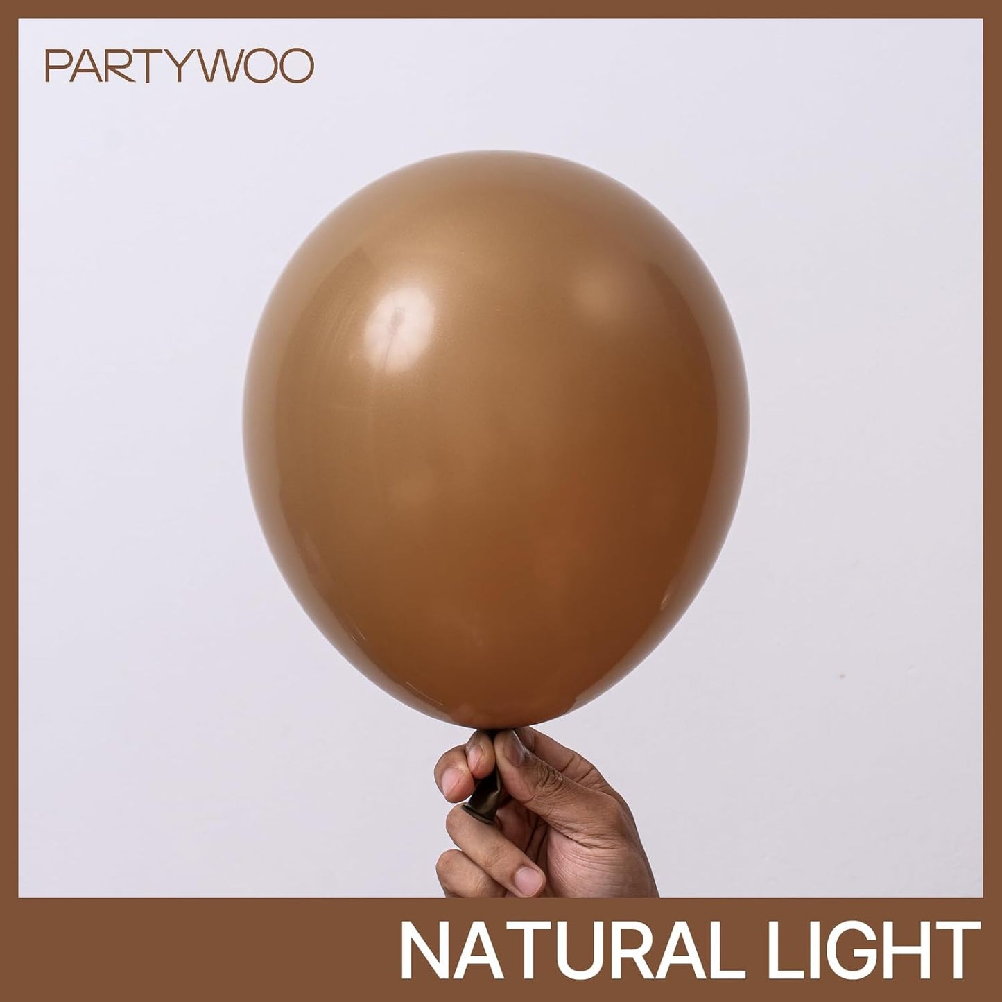 PartyWoo Brown Balloons - 100 Pcs Boho Neutral Coffee Balloon Arch Kit | 18", 12", 10", 5" Sizes for Weddings & Parties