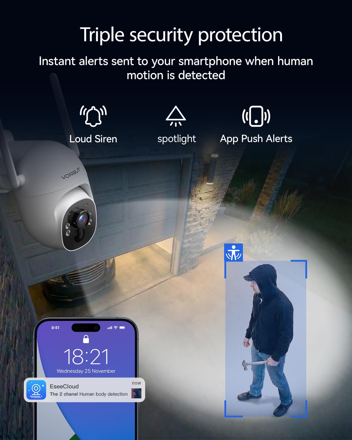 Solar Security Cameras Wireless Outdoor System with 10'' Touch Monitor 10CH NVR, 4MP WiFi6 Cameras for Home Security, 355° Pan 90° Tilt, Night Color, 2-Way Audio, 500G HDD, 0 Monthly Fee, 2 Cam-Kit