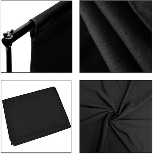 Black Backdrop by [Brand Name] - Versatile 5x7ft Fabric for Portraits & Video Studio Shoots