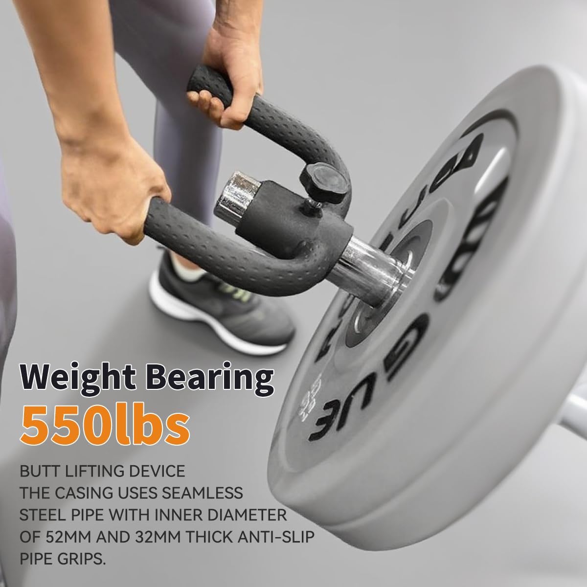 CYBEOE Landmine Handle (550LB Max) T Bar Row Attachment with Zero-Slip Lock, Heavy Duty Barbell Row Attachment for 2 Inch Olympic Bar, Pro TBar Row Handle, Landmine Row Attachment