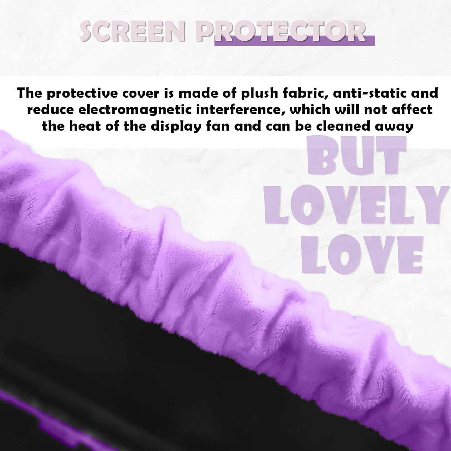 Kakurookie 23'' 34'' - Computer Monitor Protective Cover with Cat Ear Design, Cute Monitor Dust Cover with Furry