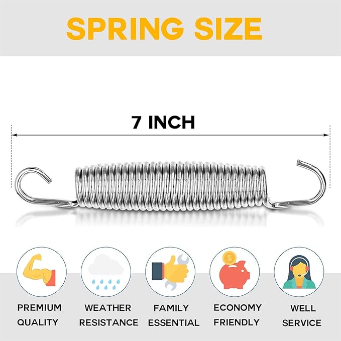 ZhenT Trampoline Springs Heavy Duty Galvanized 60Si2Mn Trampoline Replacement Parts Accessories with Tool,Suitable for Skywalker, JumpKing, Upperbounce, Skybound,20 Pcs Pack