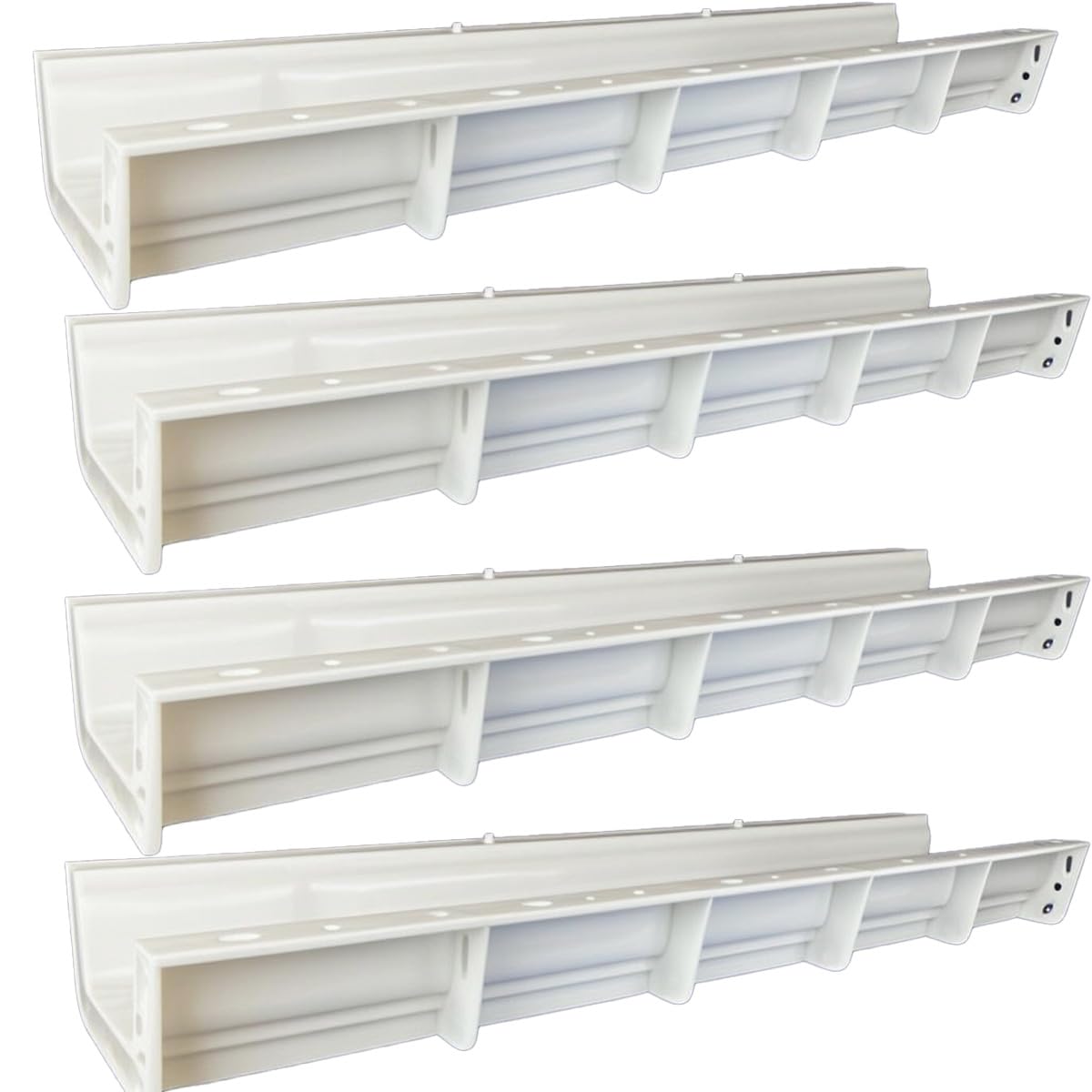DIYUNIMOULD 4-Pack 39.4" Length Upgraded Heavy-Duty ABS Precast Line Molds with Alignment Holes, Concrete Edge Balcony Mold - Reusable & Time-Saving for DIY & Contractors (B)