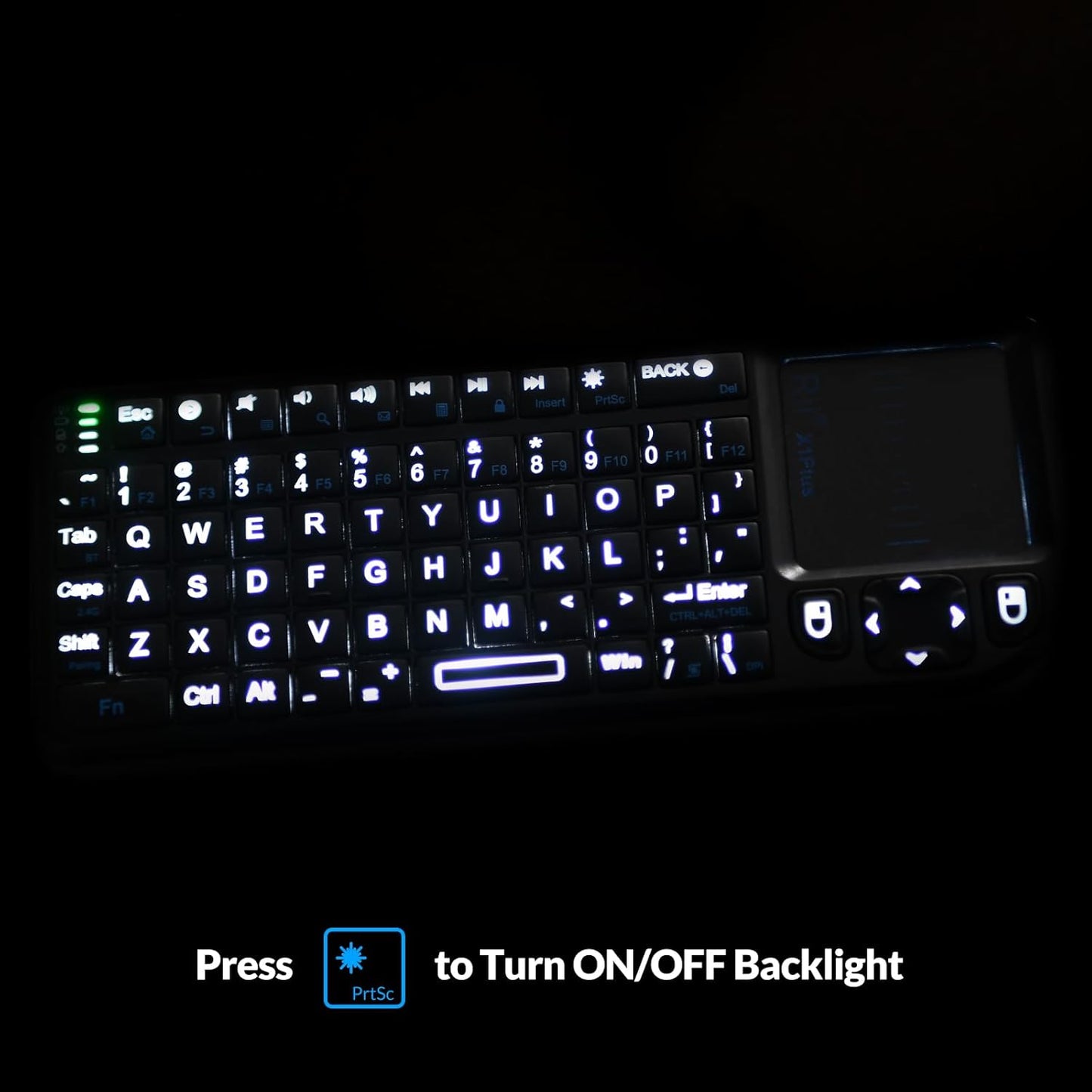 Rii Mini Keyboard with Touchpad,Bluetooth Keyboard Backlit,Handheld Wireless Keyboard for Smart TV,Android TV Box,Fire
