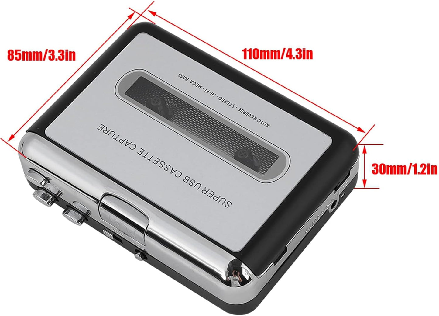 Cassette Cassette MP3 Portable Player Recorder Converter, Tape to Converter Convert Tapes to Digital Files via USB