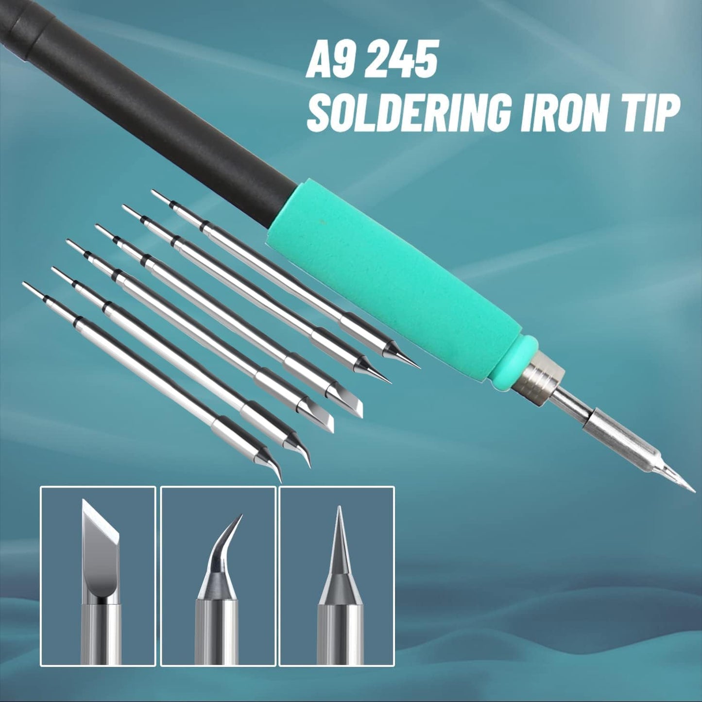 SUGON A9 245 Digital Soldering Station 3 Seconds Fast Heating, 110V Soldering Iron Station of with 6 Integrated Soldering Iron Tips Equipped, 212-842℉, Soldering Iron Replacement Rack,etc