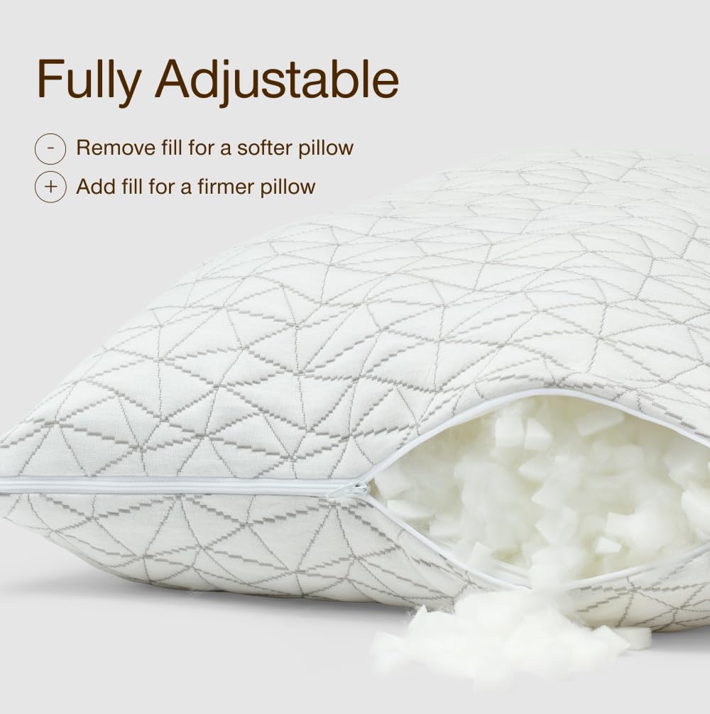 Coop Home Goods Original Adjustable Body Pillow, 20x54 Long Pillow for Back, Shoulder, Hip and Knee Support, Side Sleeper Body Pillows for Adults with Memory Foam & Washable Cover