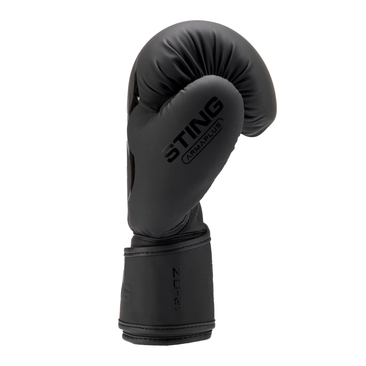 STING Armaplus Boxing Gloves, Matte-Finished High-Tech Gloves for Boxing, MMA, Muay Thai, and More, Shock-Absorbent Boxing Gloves for Men and Women, Boxing Equipment, Black, 16 Oz.