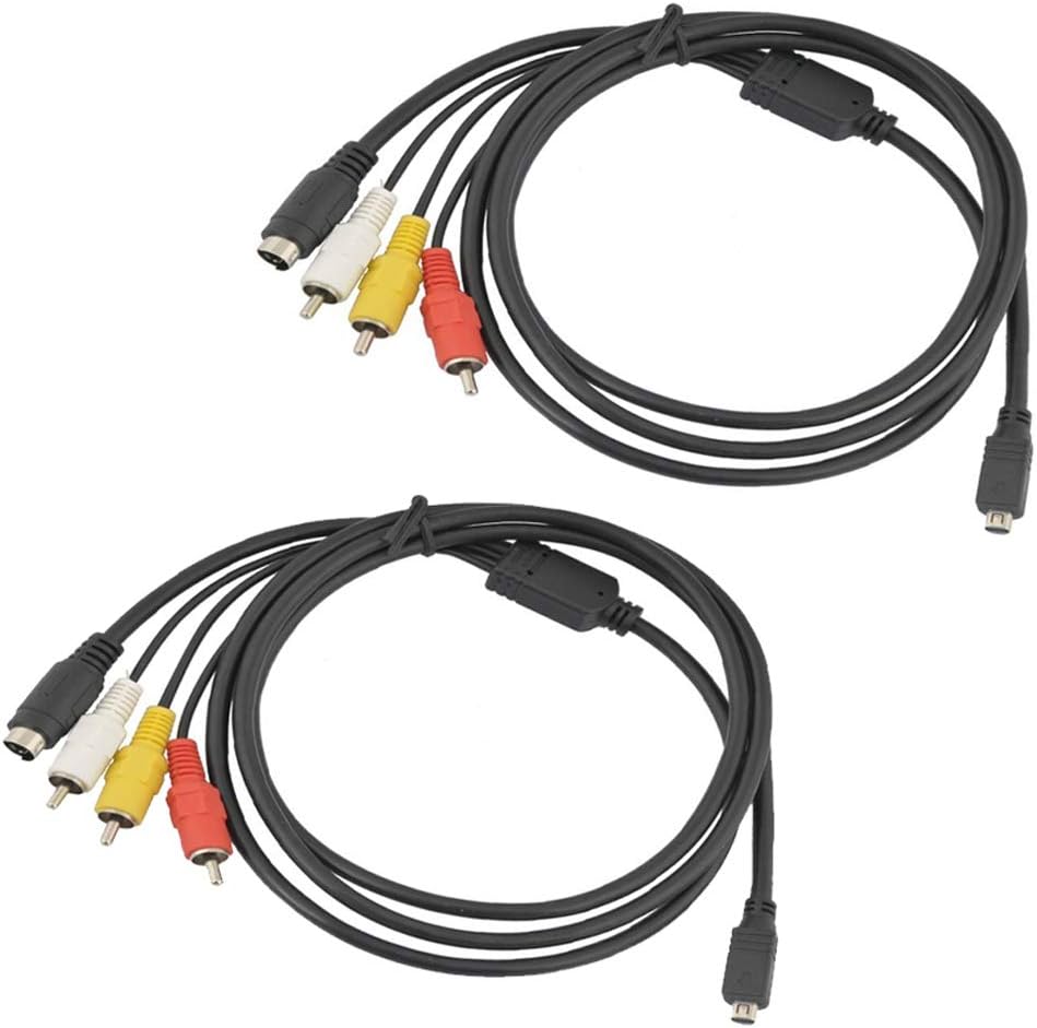 5 Feet/1.5M (2 Pack) AV Cable for Sony Handycam Mini DV and DVD Camcorders-Black