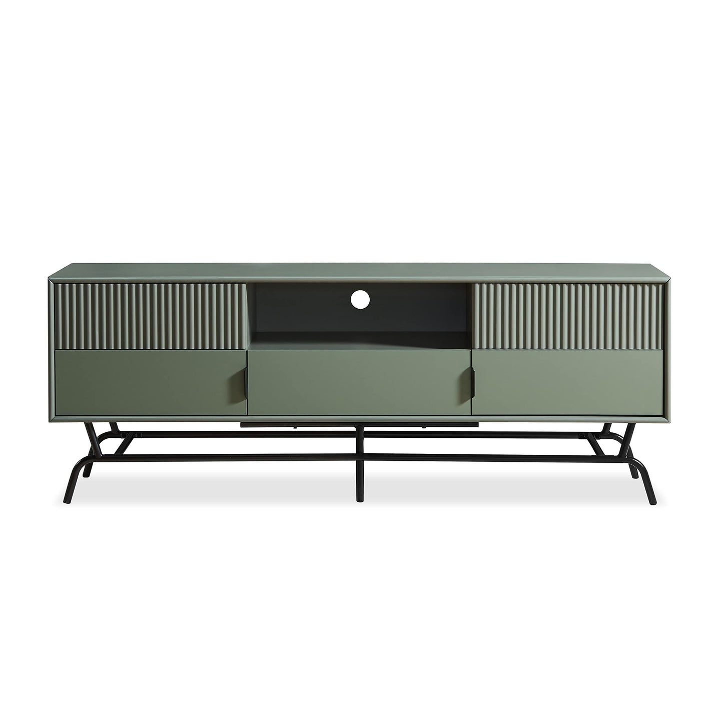 24/7 Shop at Home Quin Modern TV Stand with Storage Drawers, Media Console Cabinet, Entertainment Center for 65 inch Television, Unique Living Room Furniture, Sage Green