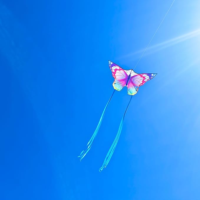 Large Butterfly Kite for Adults and Kids Ages 4-8 & 8-12 Easy to Fly, 55''X28'' Single Line Kite for Outdoor, Park or Beach.