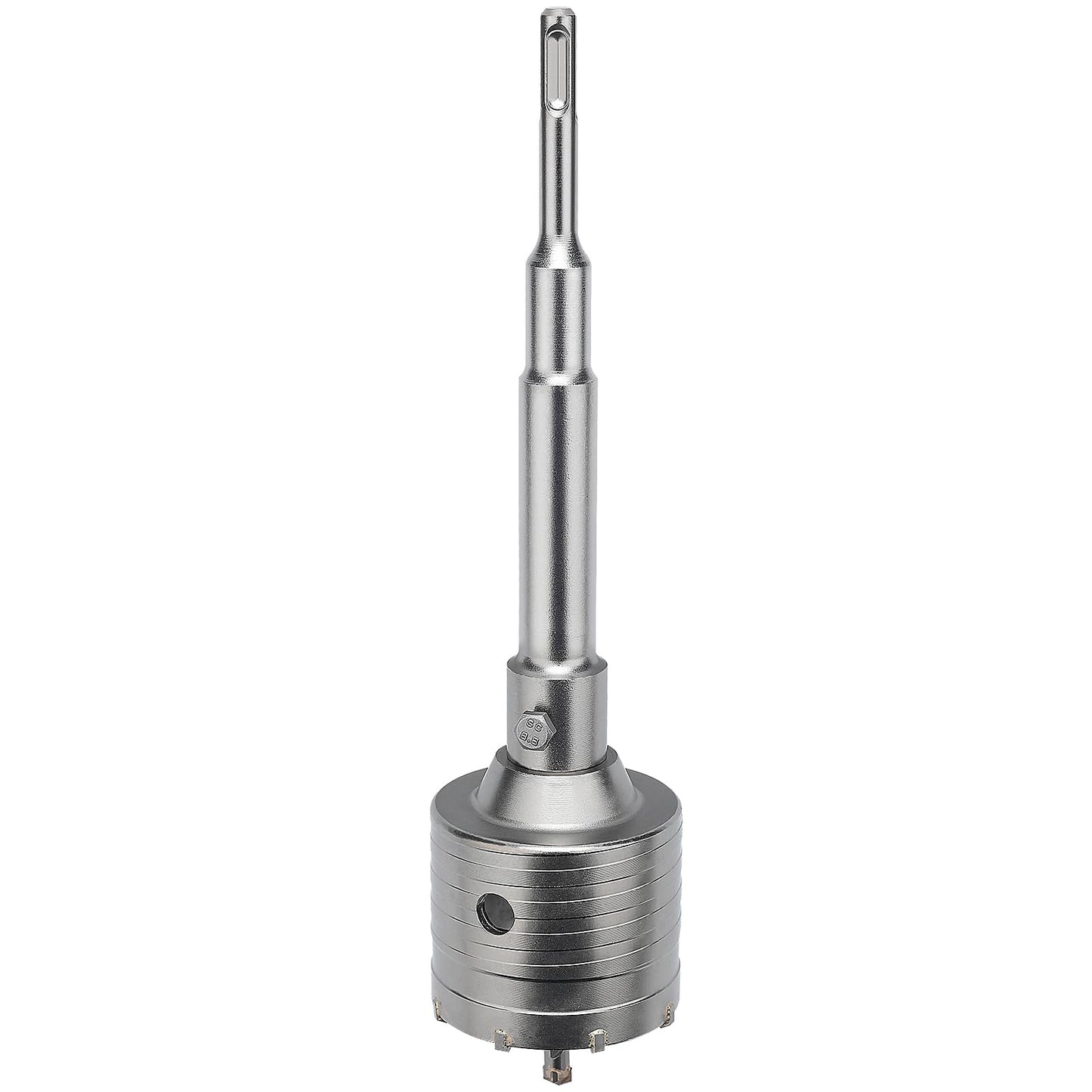 GRIXLEN 2.5 inch / 65mm Concrete Hole Saw with SDS Plus Shank Connecting Rod, 6.3mm Tungsten Carbide Tip for Concrete, Cement, Brick Wall