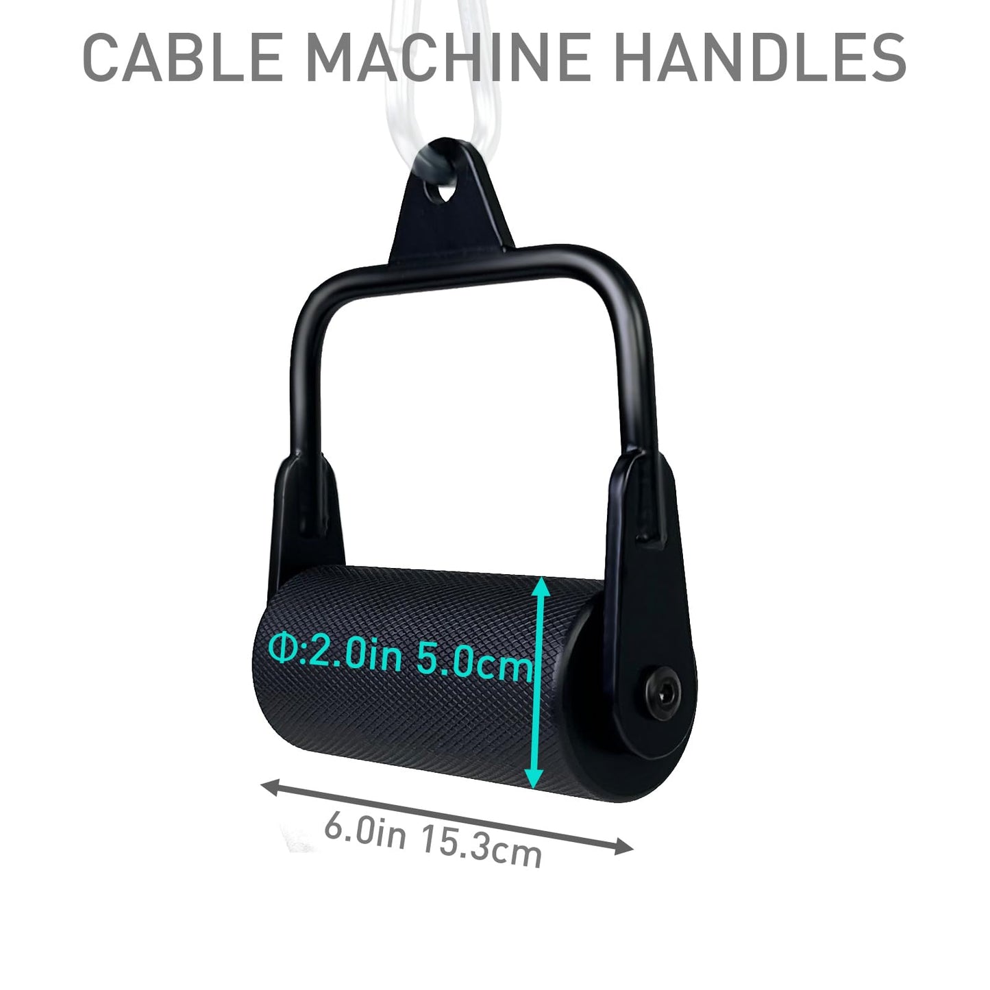 KORIKAHM Arm Wrestling Handles, Thick Armwresting Training Equipment LAT Pulldown Attachments D Handle, V Bar Cable Machine Attachments, Gym Handles for Forearm, Wrist Strength Training (Big Grip)
