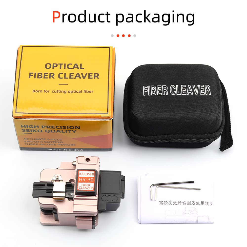 Fiber Cleaver Tool Cable Cutting Knife FTTH Fiber Optic Cables Knife Tools Cutter High Precision Cleavers 24 Surface Blade HS-30 Golden
