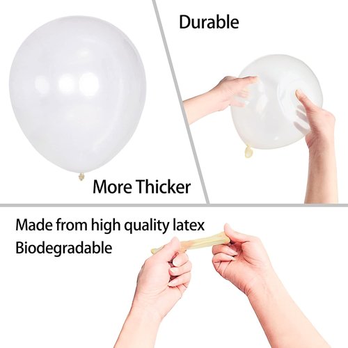KAWKALSH Clear 5-Inch Balloons - 200 Mini Latex Balloons for Party, Birthday & Baby Shower Decor