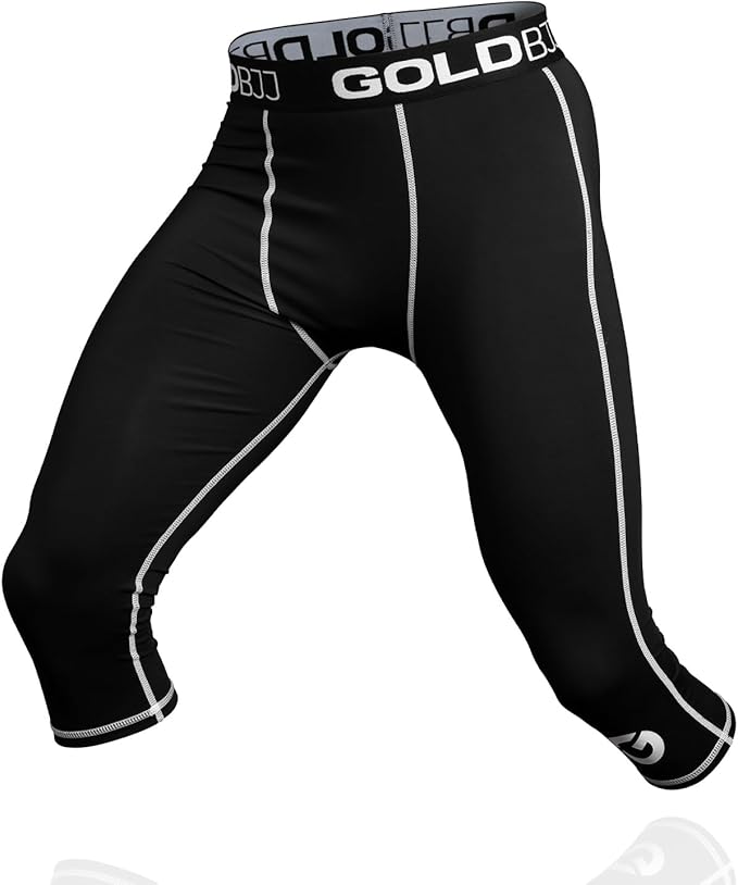 Gold BJJ Jiu Jitsu Spats - Base Layer for Gi and No-Gi Grappling - Martial Arts Pants