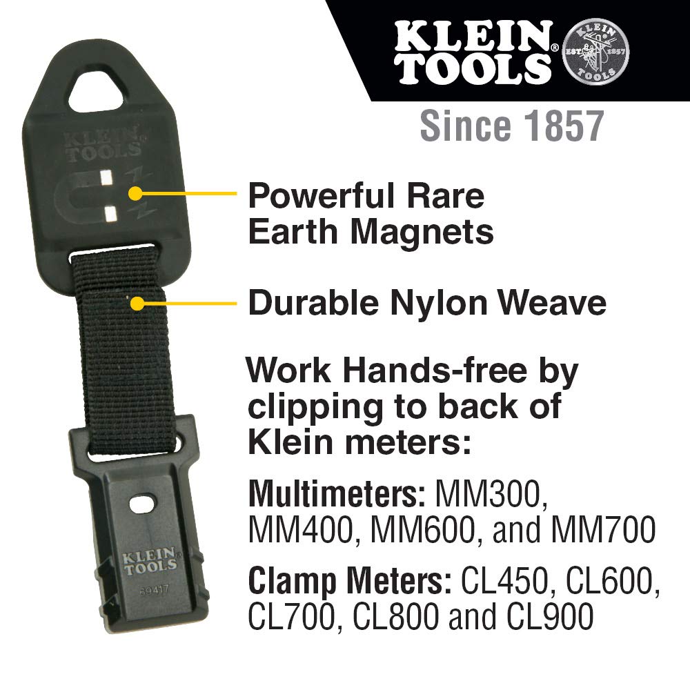 Klein Tools RT390 Circuit Analyzer with Large LCD, Identifies Wiring Faults, GFCI and AFCI Tester, Voltage Drop, Displays Trip Time, Orange & 69417 Rare-Earth Magnetic Hanger, with Strap