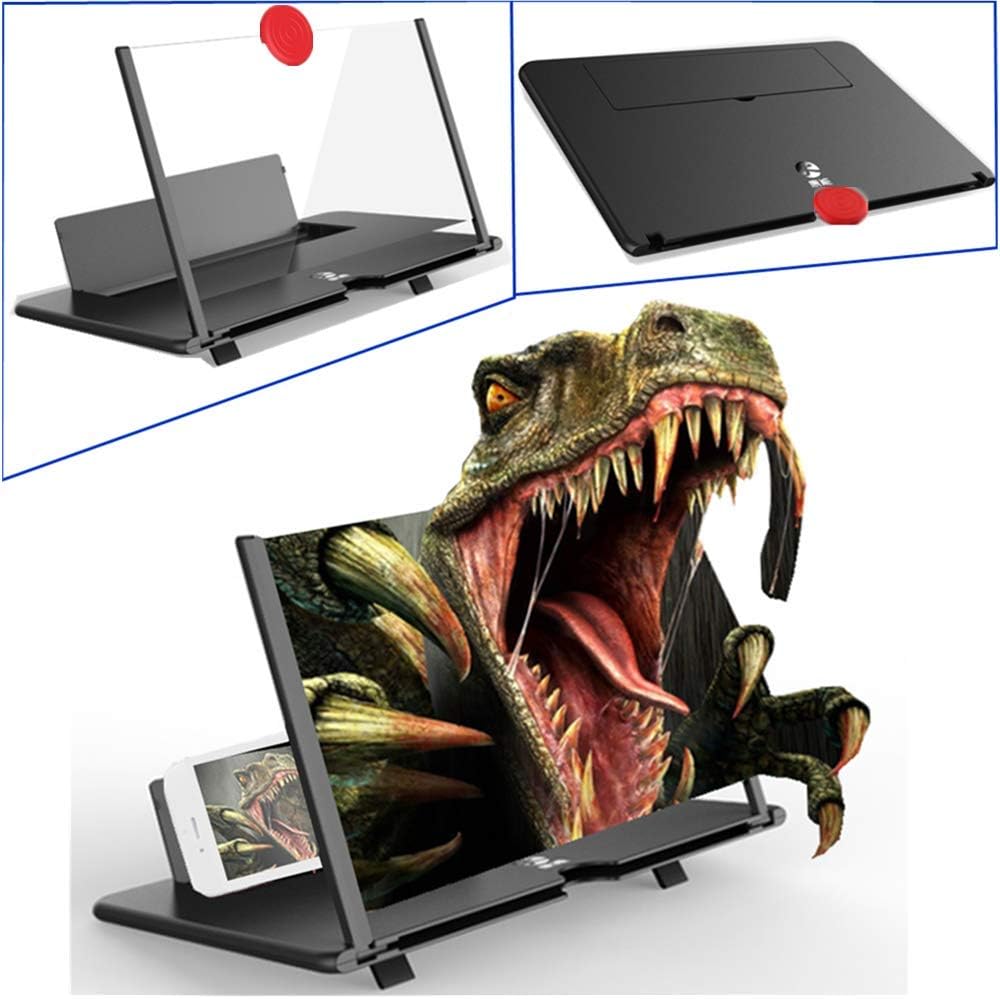 Boolian 3D HD Screen Magnifier Amplifier Projector Screen for Movies, Videos,and Gaming. Foldable Mobile Phone Holder