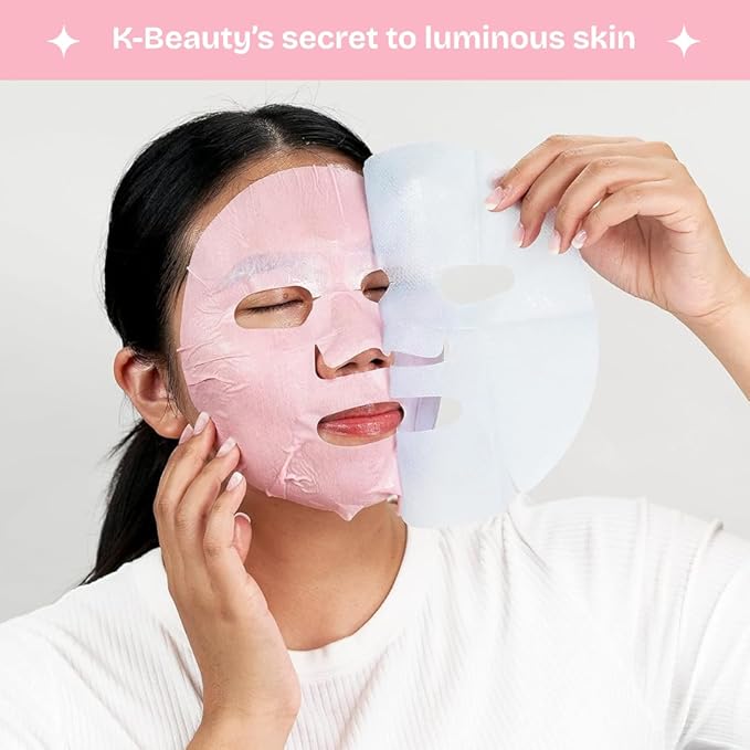 FACETORY K Beauty Face Mask Skin Care ??Radiance & Hydration Sheet Mask for Radiant Skin (5 Pack) | Bachelorette Favors & Girls Night Must-Have