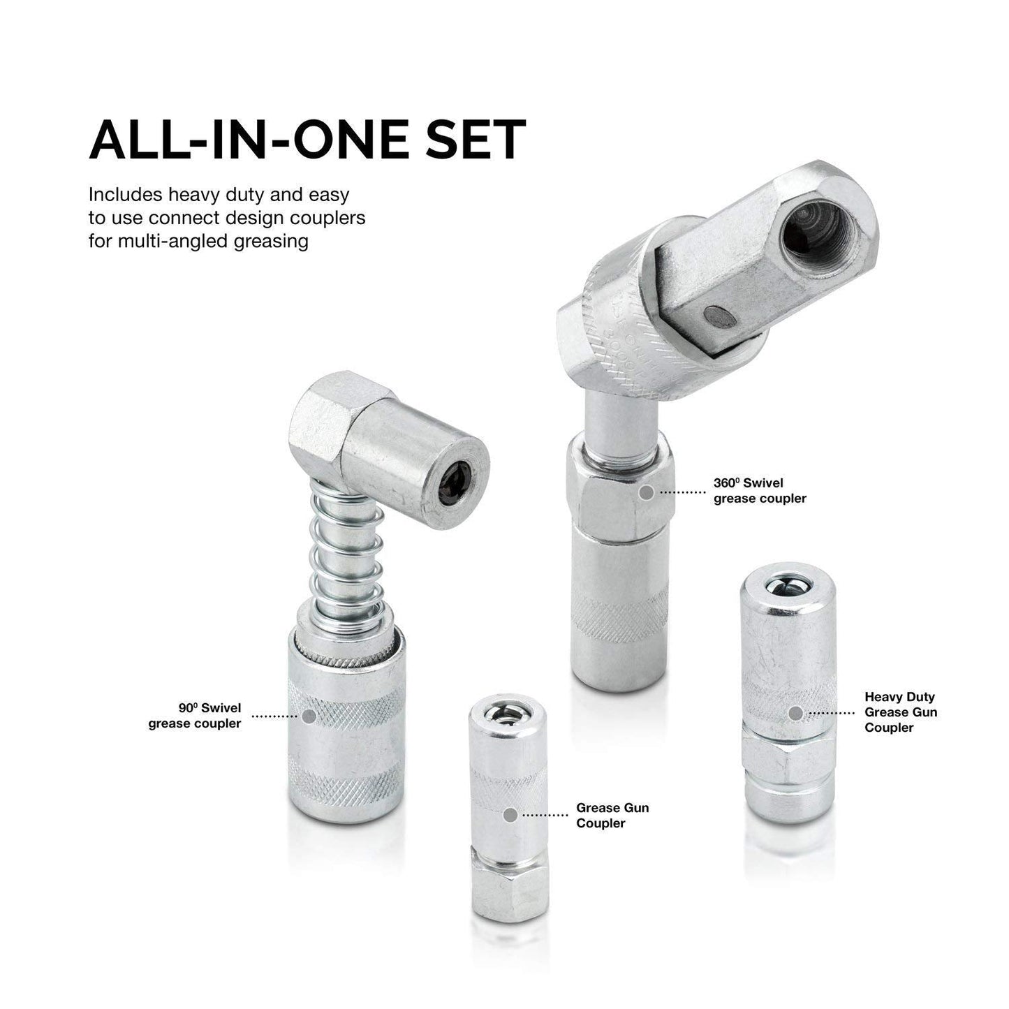 Tooluxe 61077L Multi-Function Grease Gun and Lubrication Accessory Kit