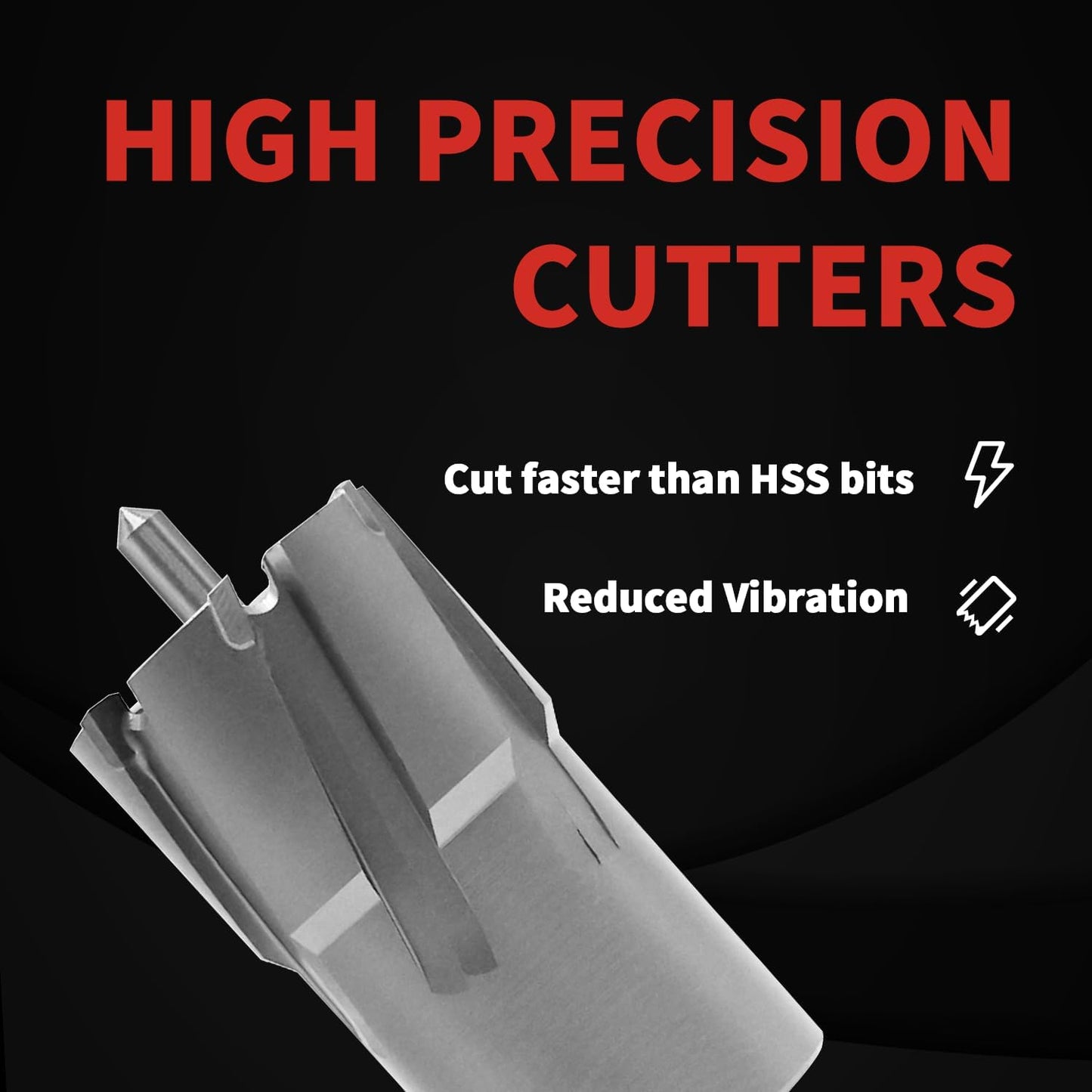 S&F STEAD & FAST Carbide Annular Cutter 2-1/2" Cutting Diameter, 2" Depth of Cut, 3/4" Weldon Shank