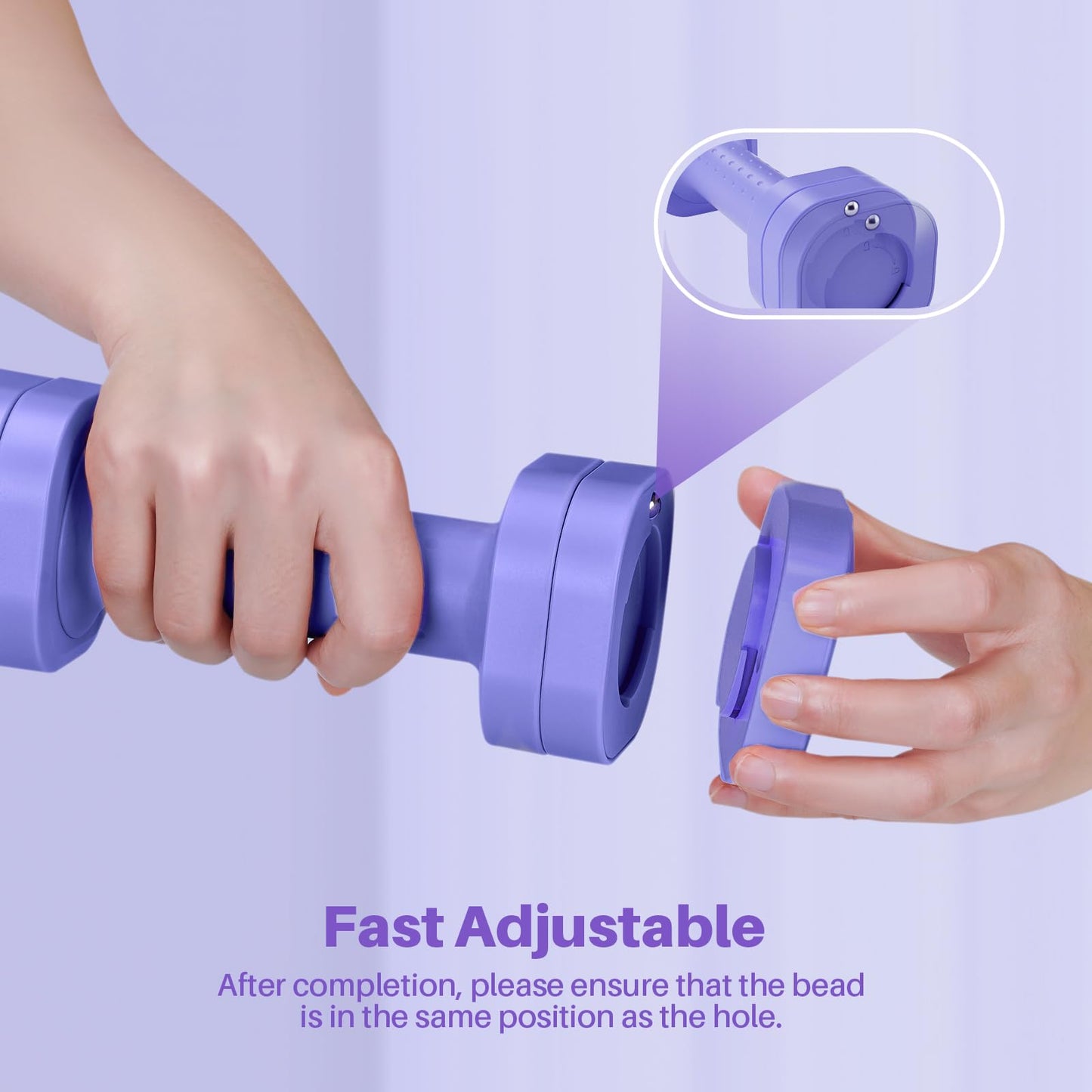 Zempox Adjustable Dumbbell Set, 4 in 1 Free Weight Dumbbell Set for Women, Hand Weight for Women at Home, Each 2lb 3lb 4lb 5lb with TPU Soft Rubber Handle for Home Gym Aquatic Fitness Equipment,Purple
