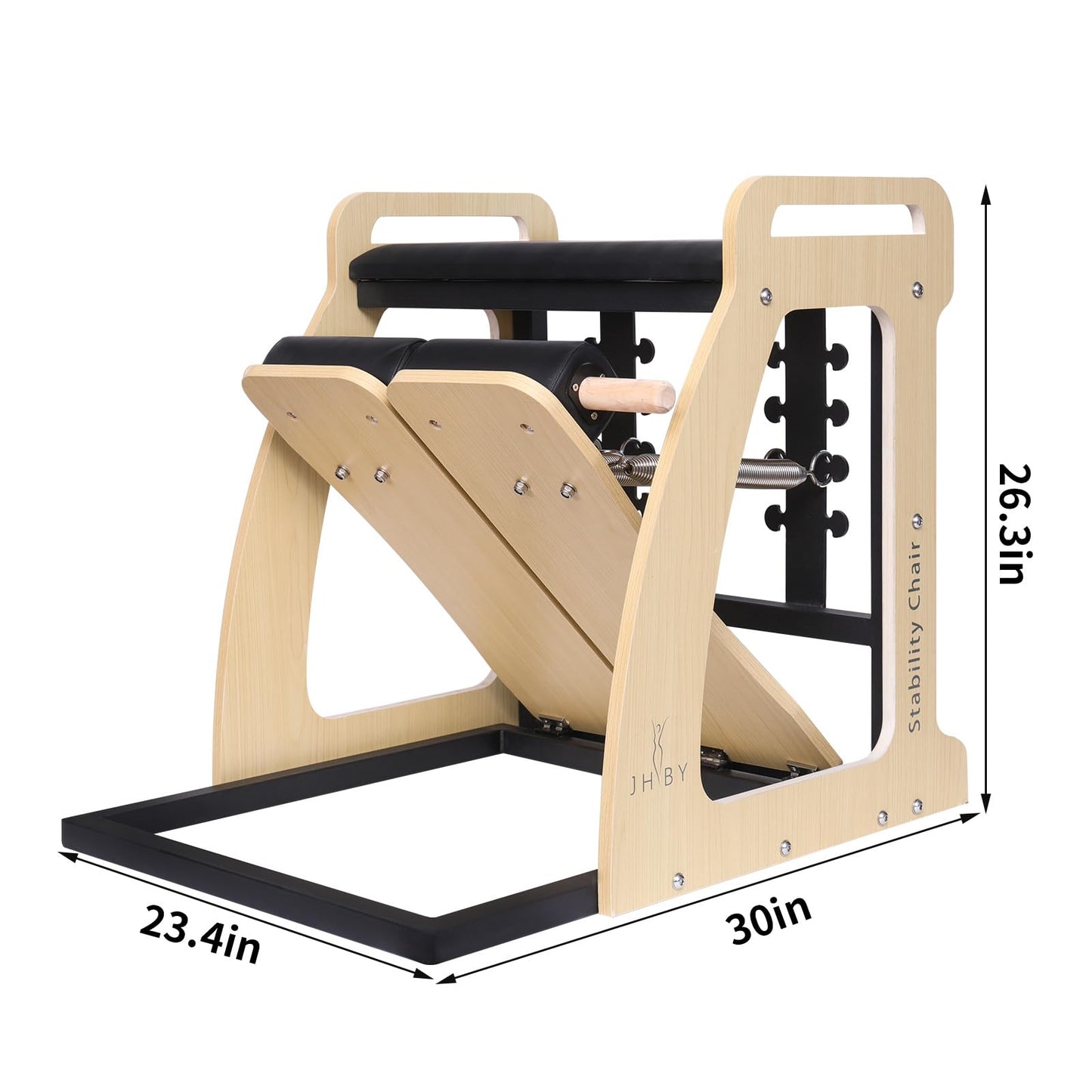 JHBYBMG Pilates Chair, Pilates Chair for Home Workouts, Sturdy Metal Frame, Pilates Stability Chair, Yoga Fitness Trainer, Pilates Reformer Machine (Black) (26.3*30 inch)