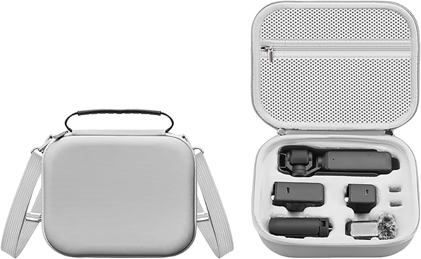 3 3 DFTIME Pocket Bag Carry Case, Portable PU Hard Storage Bag with Shoulder Straps Case Compatible for DJI Osmo Pocket