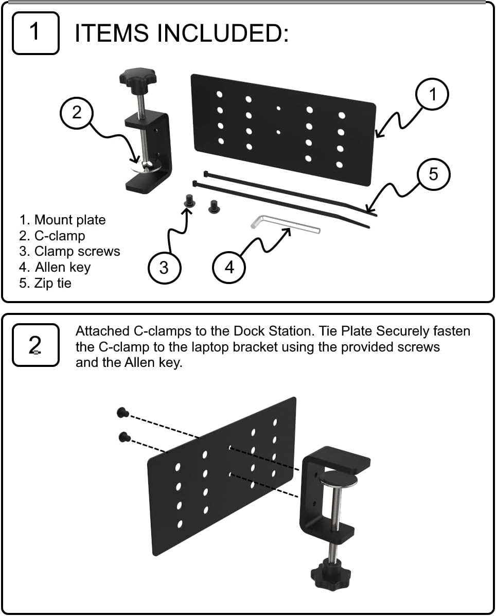 HAVYO Docking Station Side-Mount Bracket Holder-Compatible with Dell/Thunderbolt Dock/Thinkpad USB C Docking Station