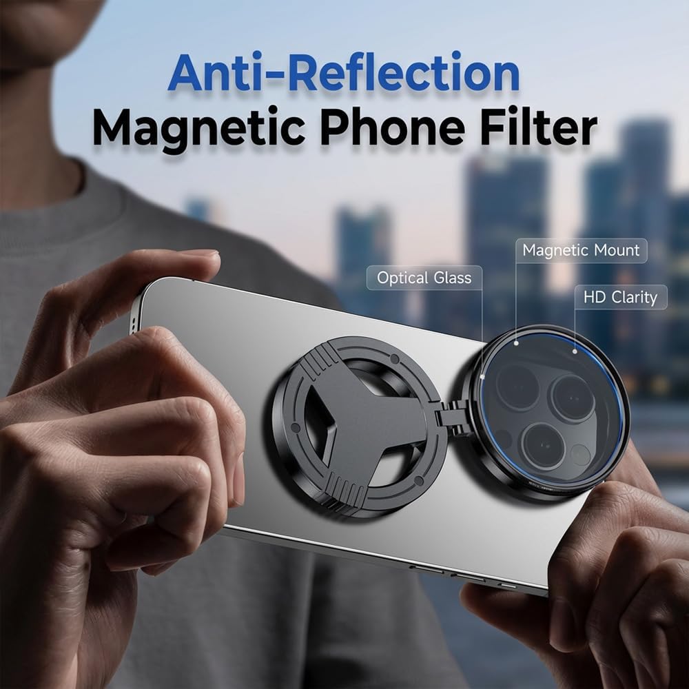Generic 2026 Magnetic CPL Phone Camera Filter Kit, New Quick Mount Polarizing Filter, Upgraded Anti Glare Filters