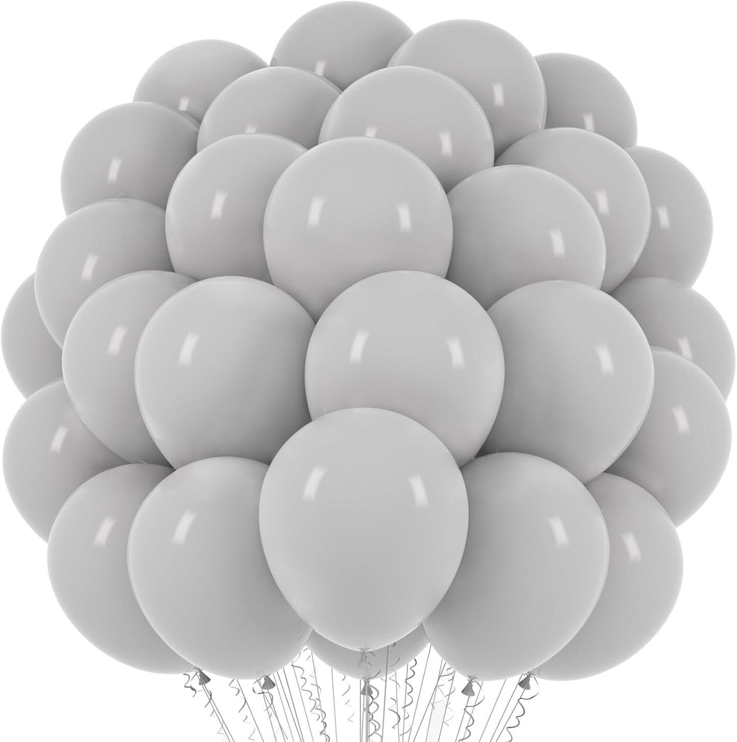 Voircoloria Gray Balloons - 12-Inch Grey Latex Balloons | 66-Pack for Graduation, Weddings & Parties