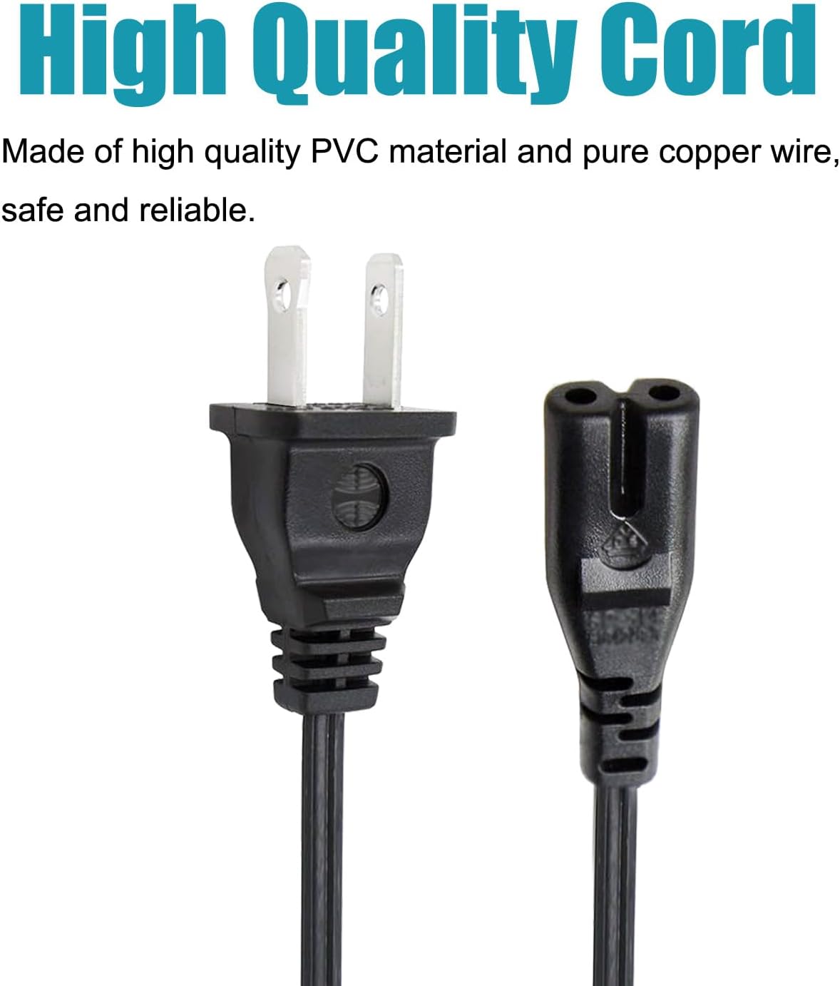 Saireed 8ft HT-S40R S100F HT-S100F HT-G700 2 C7 Power Cord Replacement for Sony Soundbar Prong IEC AC Power Cord Cable