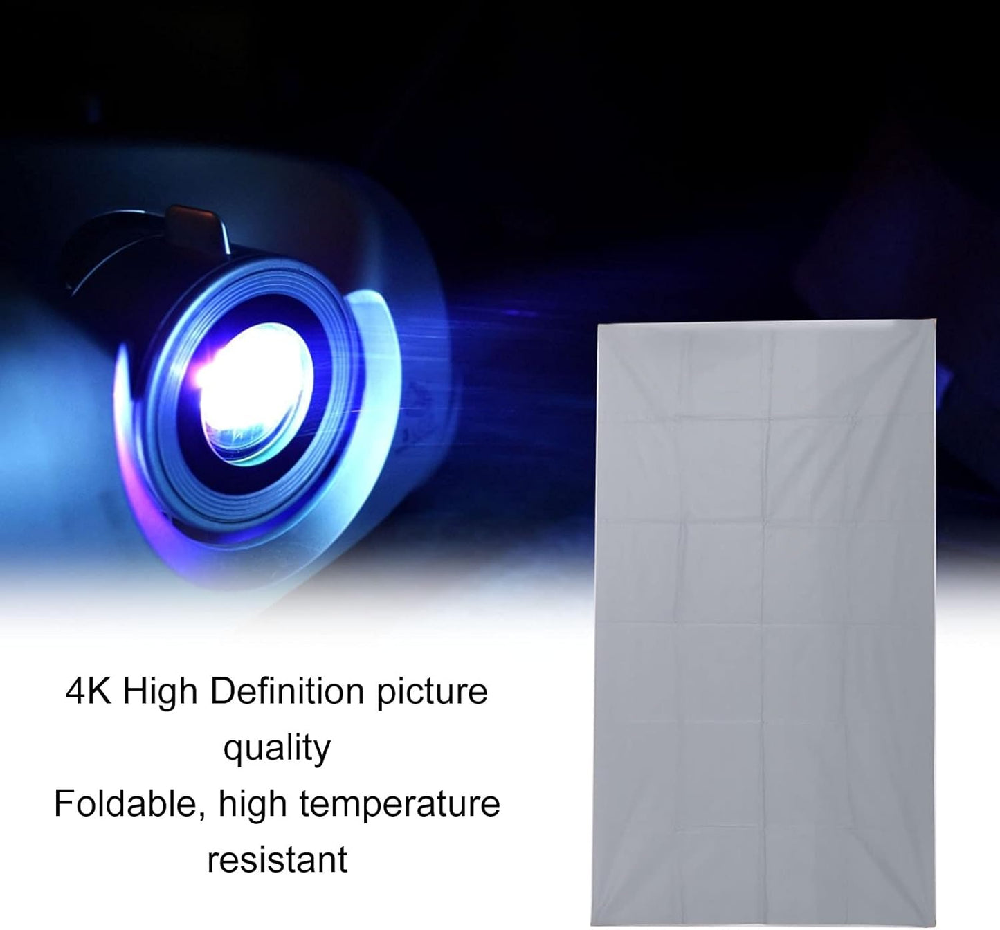 MUNEFE 4K Classroom(100) Projector Screen, i Liht Portable Movies Screen, Outdoor Indoor HD Projector Screen for Home