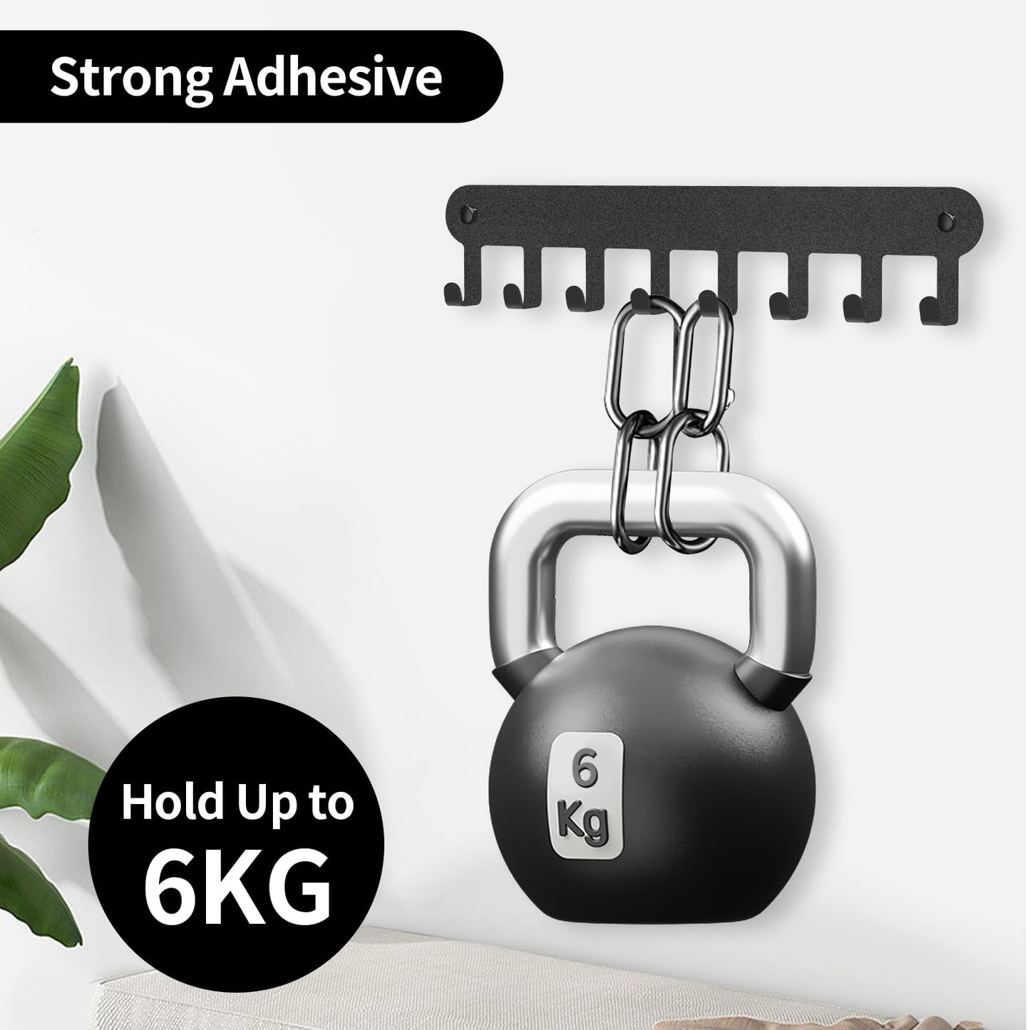 Suzurana 2 Pack Key Holder Wall Mount, Key Holder for Wall,Key Wall Holder, Key Hooks Hanging Keys, Key Hanger Wall Mount with 8 Hooks, Key Rack for Living Room, Kitchen, or Bathroo