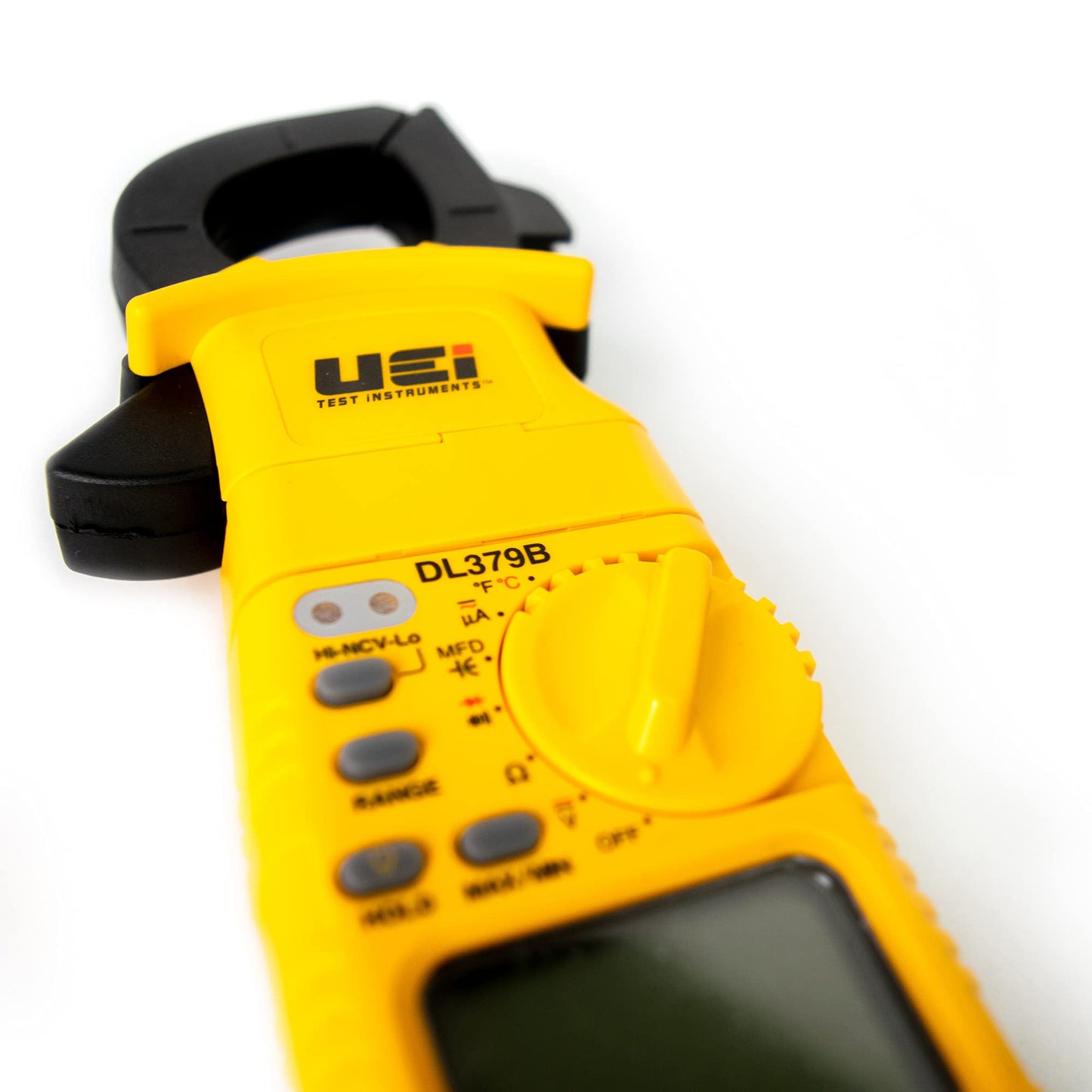 UEi DL379B Digital Clamp Meter Auto Ranging, HVAC Current Voltage Tester w/Magnetic Mount, Measures AC Amps AC/DC Volts Temperature Capacitance Frequency Diodes Duty Cycle Continuity Resistance NCV