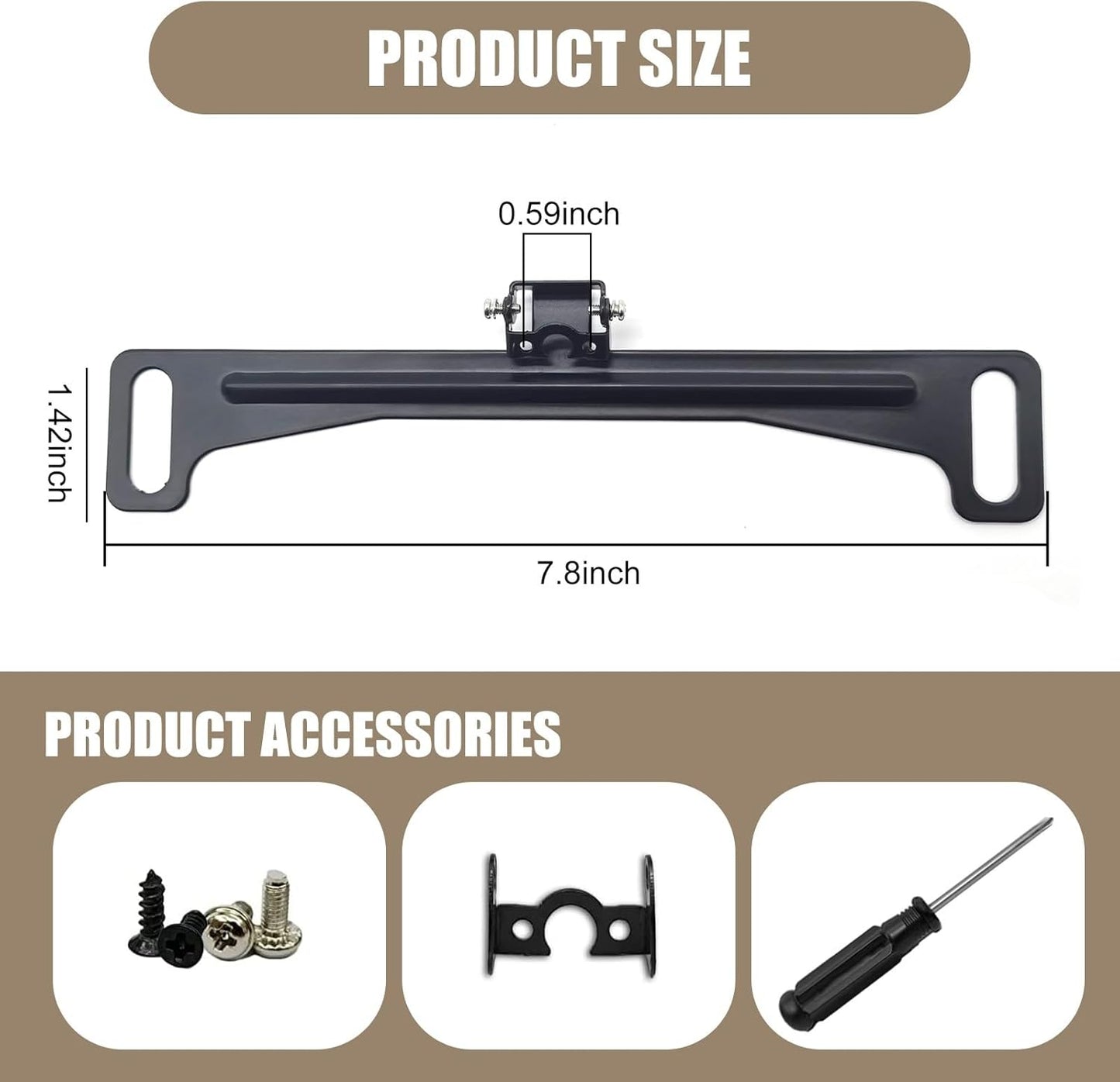 dawfall 1 PC Car Reversing Camera License Plate Frame Bracket, Waterproof Driving Recorder Rear View Camera License