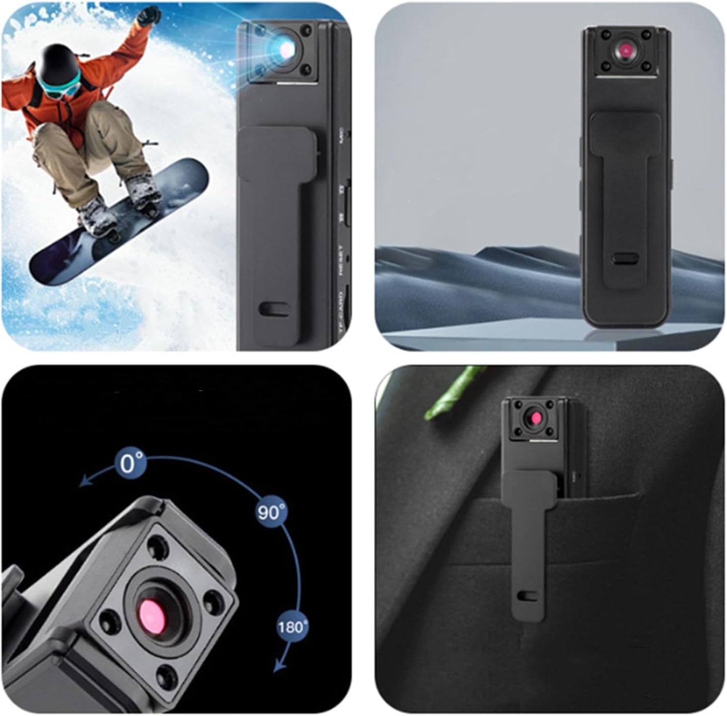 Generic 2-in-1 1080p (1 Ultra HD Sports Video & Audio Recorder, Portable Clip-On Video Recorder, Mini Body Camera