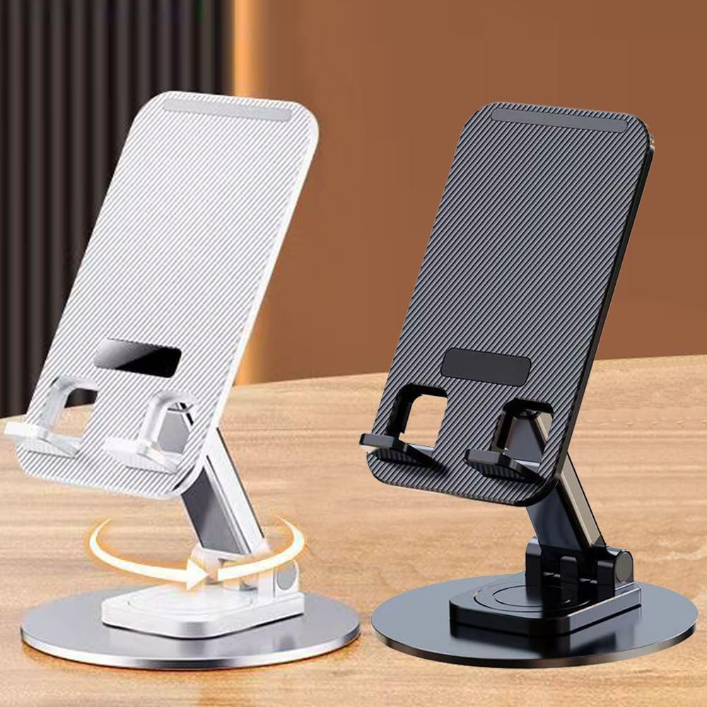 ANRACHEL 2 Pack,Angle Cell Phone Stand Height Adjustable Cell Phone Holder for Desk,Foldable Desktop Phone Holder