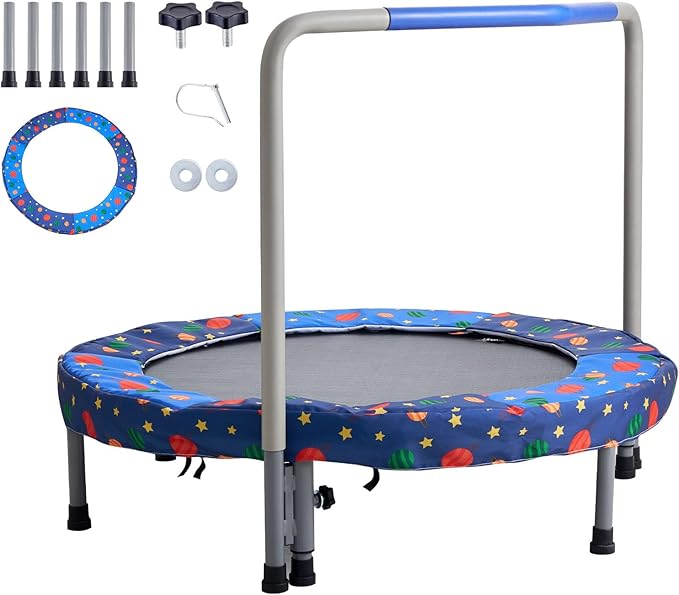 VEVOR 3FT Trampoline 36" Indoor/Outdoor for Toddlers, Foldable Mini Baby With Foam Handle, Recreational Birthday Gift