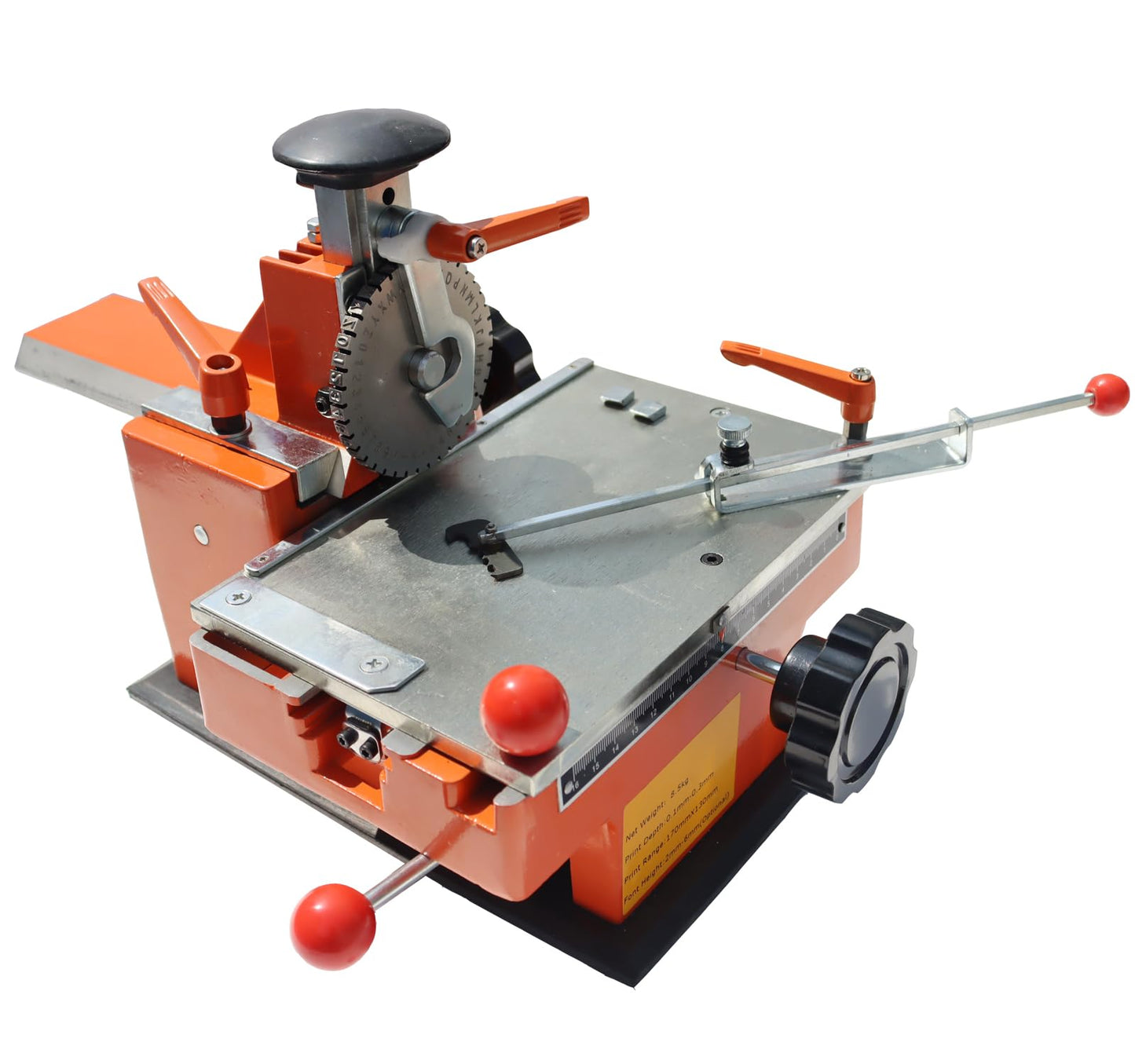 PreAsion Manual Nameplate Metal Label Stamping Printer Machine Semi-Automatic Sheet Embosser with Fixture 4mm